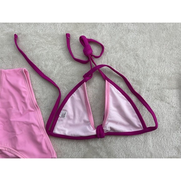 Sun Busters Girls Swimsuit Set Bikini Rash Guard Pink Short Sleeve Pink UPF 50+ - Picture 9 of 13